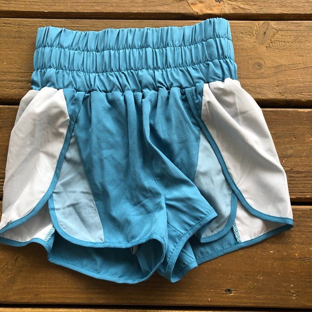 Revival Colorblock Blue High Waisted Shorts XS